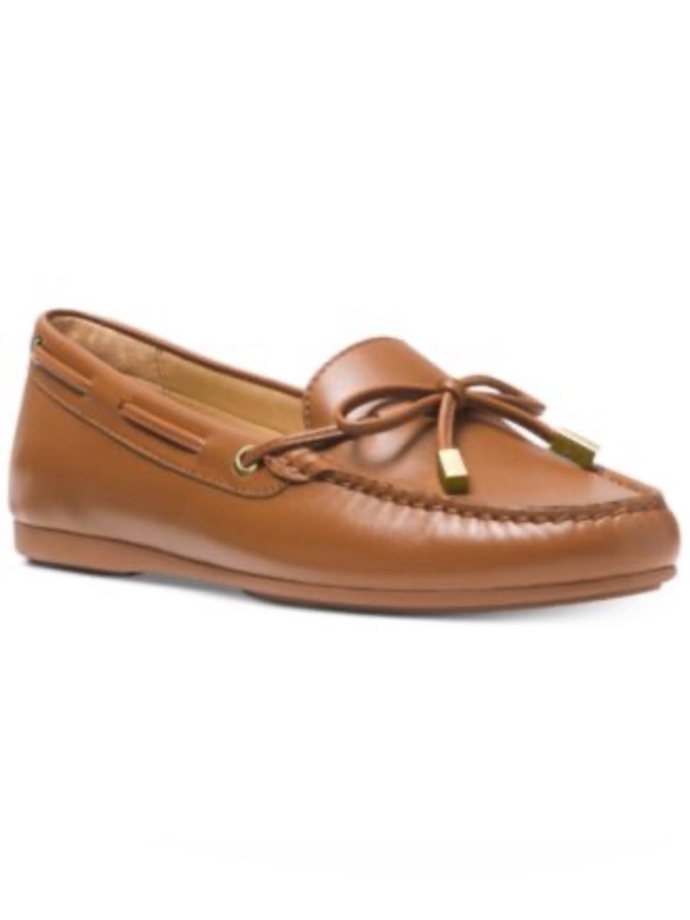 Michael Kors Tan Leather Moccasin Loafers with Bow